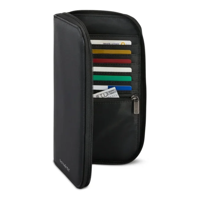 Cartera de viaje con cremallera RFID